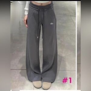 Alo Charcoal Wide-Leg Sweatpants